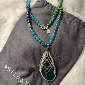 Silpada Two-Tone Metal & Multi-Stone Statement Necklase